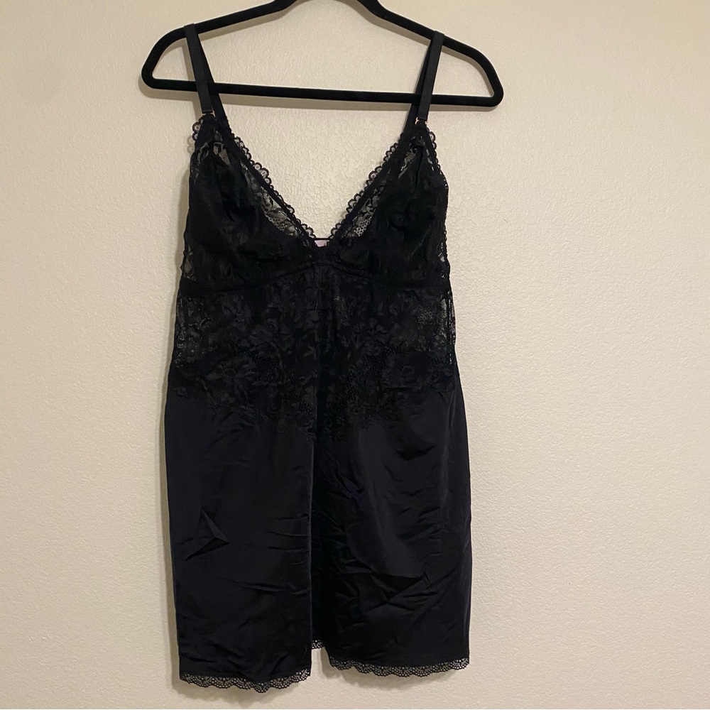 Savage X Fenty Black Lace & Satin Slip Dress 1X NWOT